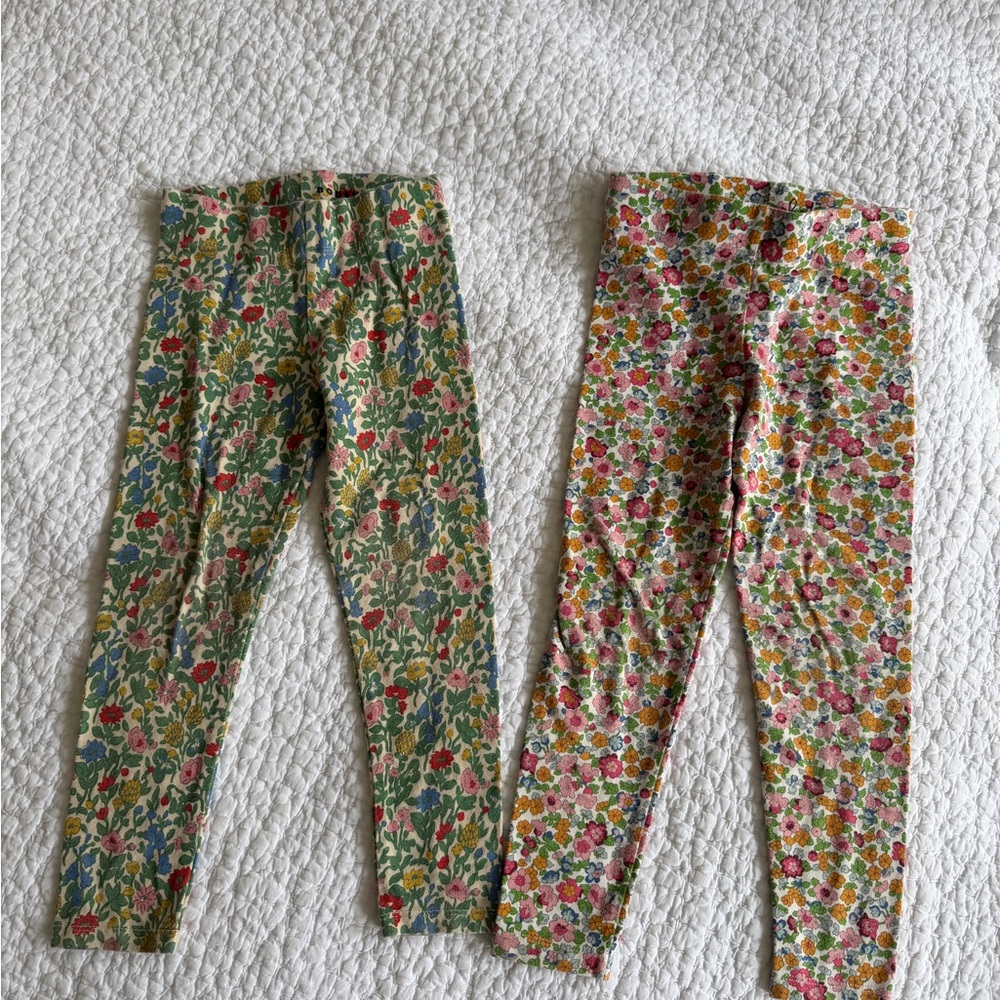 Mini Boden Kids Floral Leggings - 2 Pairs 5-6 yr
